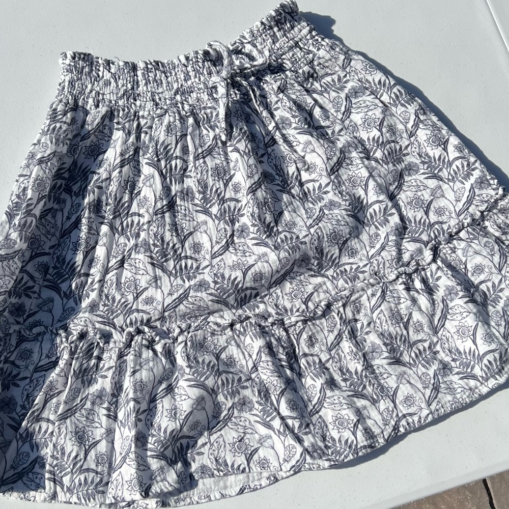 cupcakes & cashmere blue and White Patterned A-Line Skirt